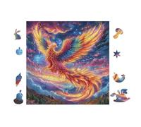 Phoenix Rainbow Wings 100 Pc Classic Jigsaw Puzzle Puzzle for Adults Hard Challenging Hobby Home Decor Poster Sturdy Creativity & Gift Giving 28x28cm
