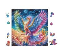 Phoenix Rainbow Wings 100 Piece Premium Jigsaw Puzzle Adult Jigsaws Brain Training Hobby Home Decor Winter Gift Unique Shaped Creativity & Gift Giving 28x28cm