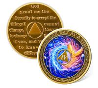 Phoenix Rebirth 4 Year Sobriety Coin, Sober Chip and AA Medallion, Alcoholics Anonymous Sobriety Gifts, Addiction Recovery Coin for Men and Women