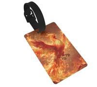 Phoenix Rebirth Luggage Tags for Suitcases - Durable PVC ID Tags with Detachable Straps for Travel, Backpack, Golf Bag, Anti-Loss