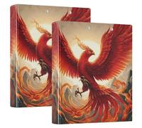 Phoenix Red 3 Ring Binders 1.5 Inch Clear View Three Ring Binders Versatile Binder Fits 200 Sheets 2 Pack