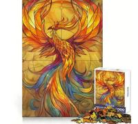 Phoenix Retro Gold Glass Jigsaw Puzzles 1000 Pieces for Adults Logic Sense Toy Leisure Time Smooth Edge Seasonal Gift (38x26cm)