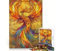 Phoenix Retro Gold Glass Jigsaw Puzzles for Adults 1000 Pieces Clear Logic Toy Quiet Hobby Perfect Cut Stylish Gift (50x75cm)
