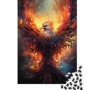Phoenix Rising Art Print-2 1000-Piece Puzzle for Adults, 70x50cm/1000pcs, to Complete Gradually over A Weekend; White Card Pieces for A Neat Table