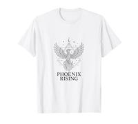 Phoenix Rising Cosmic Geometric Line Art T-Shirt