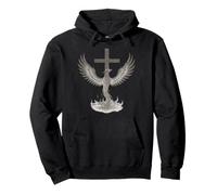 Phoenix Rising Cross - Christian Faith, Renewal & Strength Pullover Hoodie