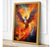 Phoenix Rising Fantasy Canvas Wall Art Print 18x12 Inch