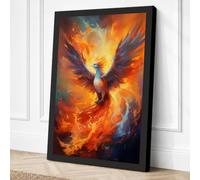 Phoenix Rising Fantasy Canvas Wall Art Print 18x12 Inch