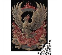 Phoenix Rising Firebird Crest Jigsaw Puzzles Puzzles for Adults Kids. 1000 Piece Whimsical Challenge Toy Educational Game Home Decoration for Adults& Kids Age 14 Years Up 38x26cm/1000pcs