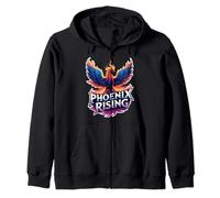 Phoenix Rising From Ashes Fire Bird Motivational Inspiration Zip Hoodie