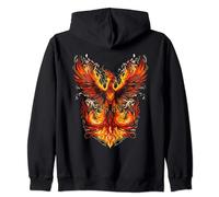 Phoenix Rising From Ashes Resurrection DESIGN ON THE BACK Zip Hoodie