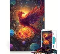 Phoenix Rising from Cosmic Nest 1000 Pieces Jigsaw Puzzles for Teenagers Solid Logic Toy Peaceful Fun Precision Cut Amazing Present (38x26cm)