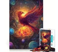 Phoenix Rising from Cosmic Nest Jigsaw Puzzles 1000 Piece for Adults Think Smart Toy Together Fun Accurate Cut Art Display (50x75cm)