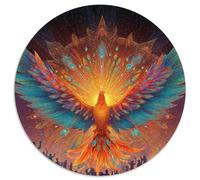 Phoenix Rising from Flames, Mandala And Tribal Patterns Jigsaw Puzzles. 1000pcs (67.5x67.5cm) Whimsical Challenge Toy for Educational Games Gifts