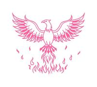 Phoenix Rising from Flames Mythical Bird Symbol Rebirth and Transformation and Wall Decals 67.2x78.4cm Easy Installation Pink