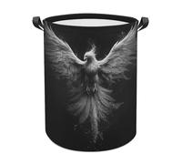 Phoenix Rising from The Ashes Black And White Laundry Baskets Laundry Hamper Waterproof Foldable Storage Bin Dirty Clothes Laundry Basket for Living Room Bathroom