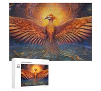 Phoenix Rising Mythical Bird Artwork Detailed Wooden Jigsaw Puzzle for Adults, 300 PCS