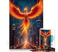 Phoenix Rising Over Cityscape Adult Jigsaw Puzzle1000 Pieces Brain Teaser Mental Relax Pattern Assembly Santa Wish Item (38x26cm)