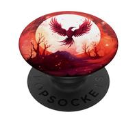 Phoenix Rising Reborn Moon Fire Phoenix Bird Rejuvenation PopSockets Adhesive PopGrip
