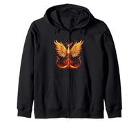 Phoenix Rising Rejuvenation Phoenix Reborn Fire Phoenix Bird Zip Hoodie