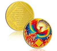 Phoenix Rising Sobriety Coin, NA AA Chip Recovery Gifts for Women Men