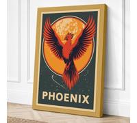 Phoenix Rising Vintage Canvas Wall Art Print 30x20 Inch