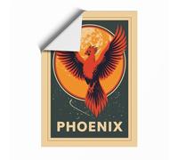 Phoenix Rising Vintage Unframed Wall Art Print A4 (29.7×21cm), Wall Decor for Living Room, Bedroom, Office & Home, Art Gift