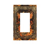 Phoenix Rising Wildflowers Fantasy Art Light Switch Wall Plate Faceplate Cover Single Rocker 1 Gang Decorator Outlet Receptacle Covers for Home Kitchen Room Bathroom Decor
