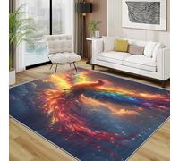 Phoenix Rug - Colourful Fantasy Bird Small Rugs for Bedroom 40x60, Mythical Animal Floor Mat Soft Washable Non Slip Indoor Mats, Phoenix Home Decor