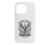 Phoenix Sacred Rebirth Mythical Bird Engraved Line Art Case for iPhone 14 Pro Max