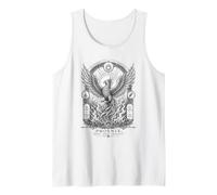 Phoenix Sacred Rebirth Mythical Bird Engraved Line Art Tank Top