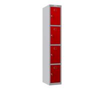 Phoenix 4 Door Red Locker - Key Locking (500m deep)