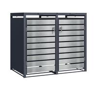Phoenix Safe Company Double Wheelie Bin Storage, GB2213ASK, Silver effect, 80D x 132W x 116H CM Phoenix Safe Company Silver