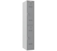 Phoenix 2 Door Grey Locker - Key Locking (500mm deep)
