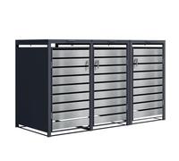 Phoenix Safe Company Phoenix Gb3320Ask Silver Effect Triple Wheelie Bin Store / Bin Storage