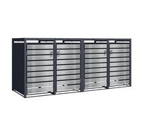 Phoenix Safe Company Phoenix Gb4426Ask Silver Effect Quad Wheelie Bin Store / Bin Storage