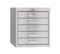 Phoenix Safe Company Phoenix Md Series Md0304G 5 Drawer Multidrawer Cabinet In Grey With Key Lock