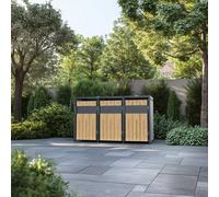 Phoenix Safe Company Phoenix Outdoor Triple Wheelie Bin Store For 3 X 240L Bins, Oak Effect Metal Storage Gb3300Aw