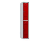 Phoenix Safe Company Phoenix Pl Series Pl1230Grk 1 Column 2 Door Personal Locker Grey Body/red Doors With Key Locks