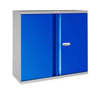 Phoenix Safe Company Phoenix Scl Series Scl0891Gbe 2 Door 1 Shelf Steel Storage Cupboard Grey Body & Blue Doors With Electronic Lock