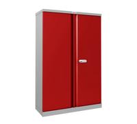Phoenix Safe Company Phoenix Scl Series Scl1491Gre 2 Door 3 Shelf Steel Storage Cupboard Grey Body & Red Doors With Electronic Lock