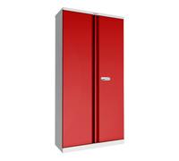 Phoenix Safe Company Phoenix Scl Series Scl1891Gre 2 Door 4 Shelf Steel Storage Cupboard Grey Body & Red Doors With Electronic Lock