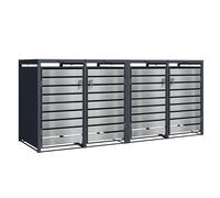 Phoenix Safe Company Quad Wheelie Bin Storage, GB4426ASK, Silver Effect, 80D x 264W x 116H CM Phoenix Safe Company Silver