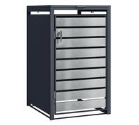 Phoenix Safe Company Single Wheelie Bin Steel Storage, GB1168ASK, Silver Effect, 80D x 68W x 116H CM Phoenix Safe Company Silver