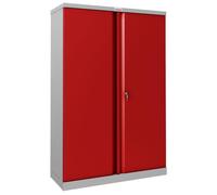Phoenix Safe Company Steel Storage Cupboard in Grey & Red with Key Lock, SCL1491GRK | Size: 140 cm x 100 cm Phoenix Safe Company Grey 140 cm x 100 cm