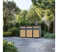 Phoenix Safe Company Triple Wheelie Bin Store, Oak Wood Effect, GB3300AW, 80D x 198.5W x 116H cm in Brown | Size: 800mm Phoenix Safe Company Brown 800mm