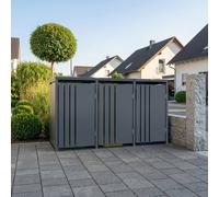Phoenix Safe Company Triple Wheelie Bin Store / Storage, Anthracite, GB3300AA, 80D x 198.5W x 116H cm in Dark Grey | Size: 800mm Phoenix Safe Company Dark Grey 800mm