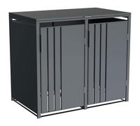 Phoenix Safe Phoenix GB2200AA Outdoor Double Wheelie Bin Store for 2 x 240L Bins in Anthracite - Anthracite - Powder-Coated - Steel