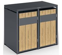 Phoenix Safe Phoenix GB2200AW Outdoor Double Wheelie Bin Store for 2 x 240L Bins in Oak Effect - Oak Effect - Powder-Coated - Steel