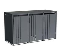 Phoenix Safe Phoenix GB3300AA Outdoor Triple Wheelie Bin Store for 3 x 240L Bins in Anthracite - Anthracite - Powder-Coated - Steel